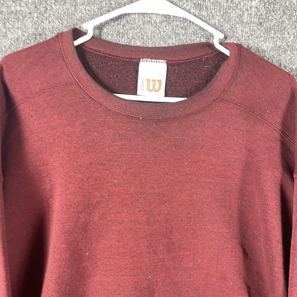 VTG Wilson Sweatshirt‎ Mens 2XL XXL Red Pullover Fleece Heavyweight Blank Retro - Picture 4 of 12